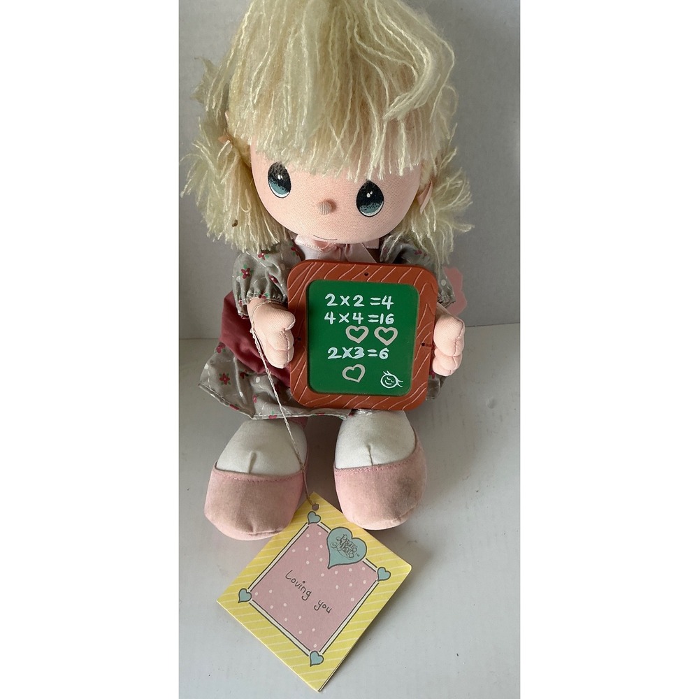 Precious Moments Vintage 1989 Plush Doll School Teacher Chalkboard 11in NWT